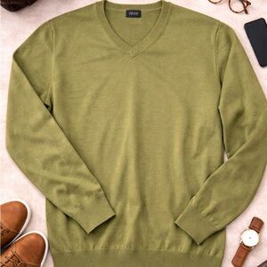 IZOD Spring Pea Green V-Neck Sweater – Men’s XL – 100% Cotton | Spring Capsule